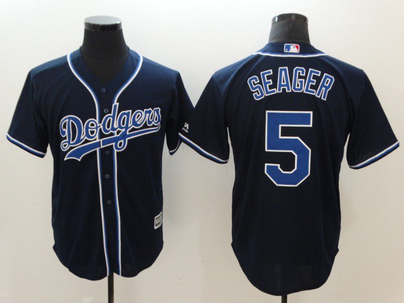 Men Los Angeles Dodgers #5 Seager Black Game MLB Jerseys
